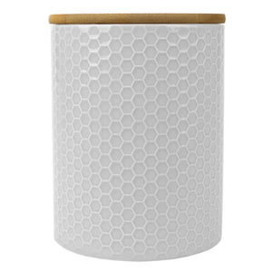 Home Basics Honeycomb 3 Piece Ceramic Canister Set, White $20.00 EACH, CASE PACK OF 3