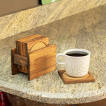 Load image into Gallery viewer, Home Basics Pine Wood Square Coasters with Absorbent Cork Insert, (Set of 6), and Holder $6.00 EACH, CASE PACK OF 12
