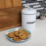 Load image into Gallery viewer, Home Basics Countryside Cookies Tin Canister, White $10.00 EACH, CASE PACK OF 12
