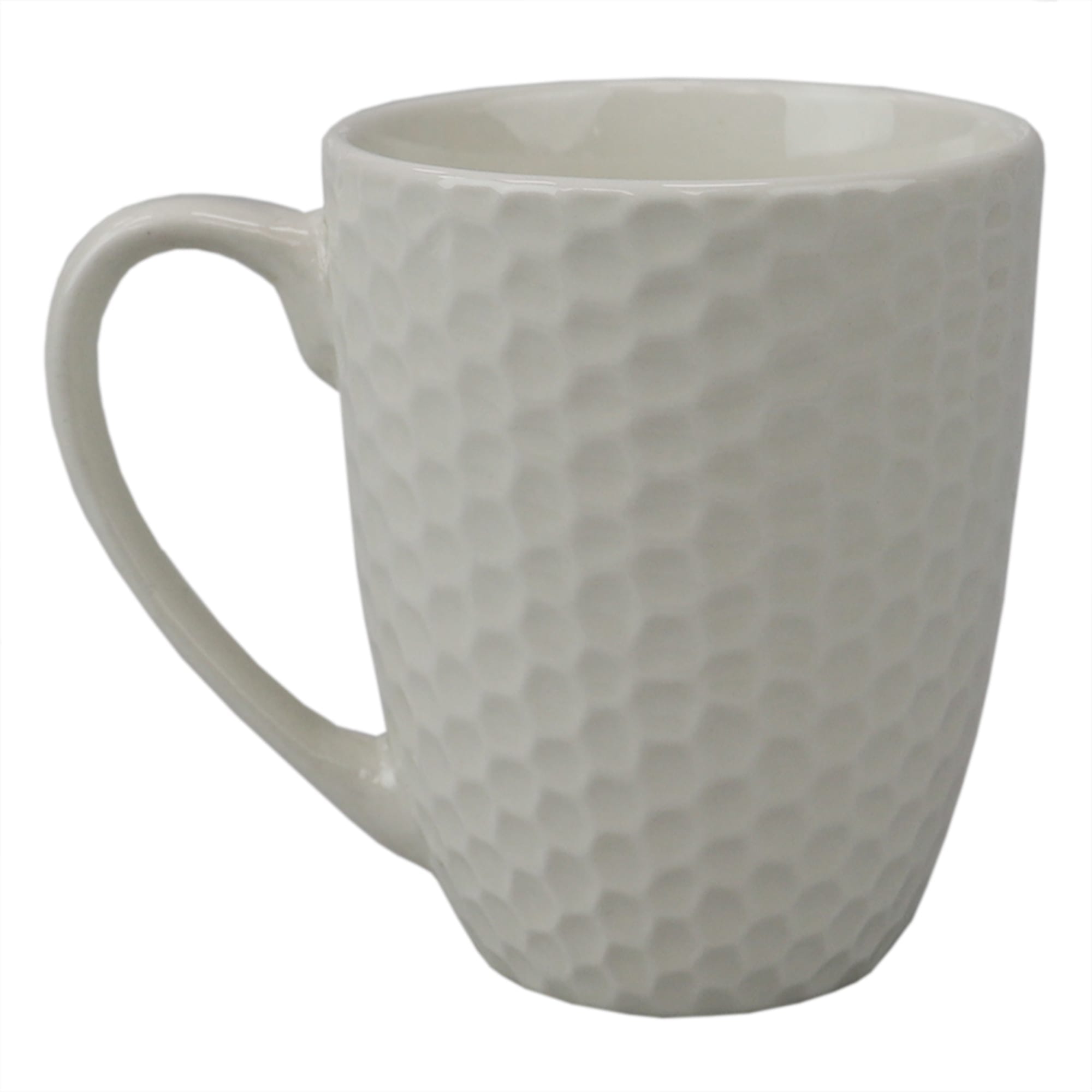 Home Basics Embossed Honeycomb 14 oz Ceramic Mug, White $2 EACH, CASE PACK OF 24