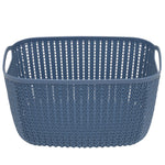 Load image into Gallery viewer, Home Basics 9L Crochet-Designed Plastic Basket, Blue $5.00 EACH, CASE PACK OF 12
