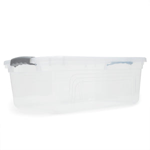Home Basics 20 Liter Rectangular Plastic Storage Container with lid, Clear $10 EACH, CASE PACK OF 9