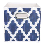 Load image into Gallery viewer, Home Basics Lattice Collapsible Non-Woven Storage Bin with Grommet Handle, Navy $5.00 EACH, CASE PACK OF 12
