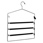 Load image into Gallery viewer, Home Basics 4 Tier Swinging Arm  Steel Pants Hanger with Soft Grip Foam Coated Rods, Black $5 EACH, CASE PACK OF 24
