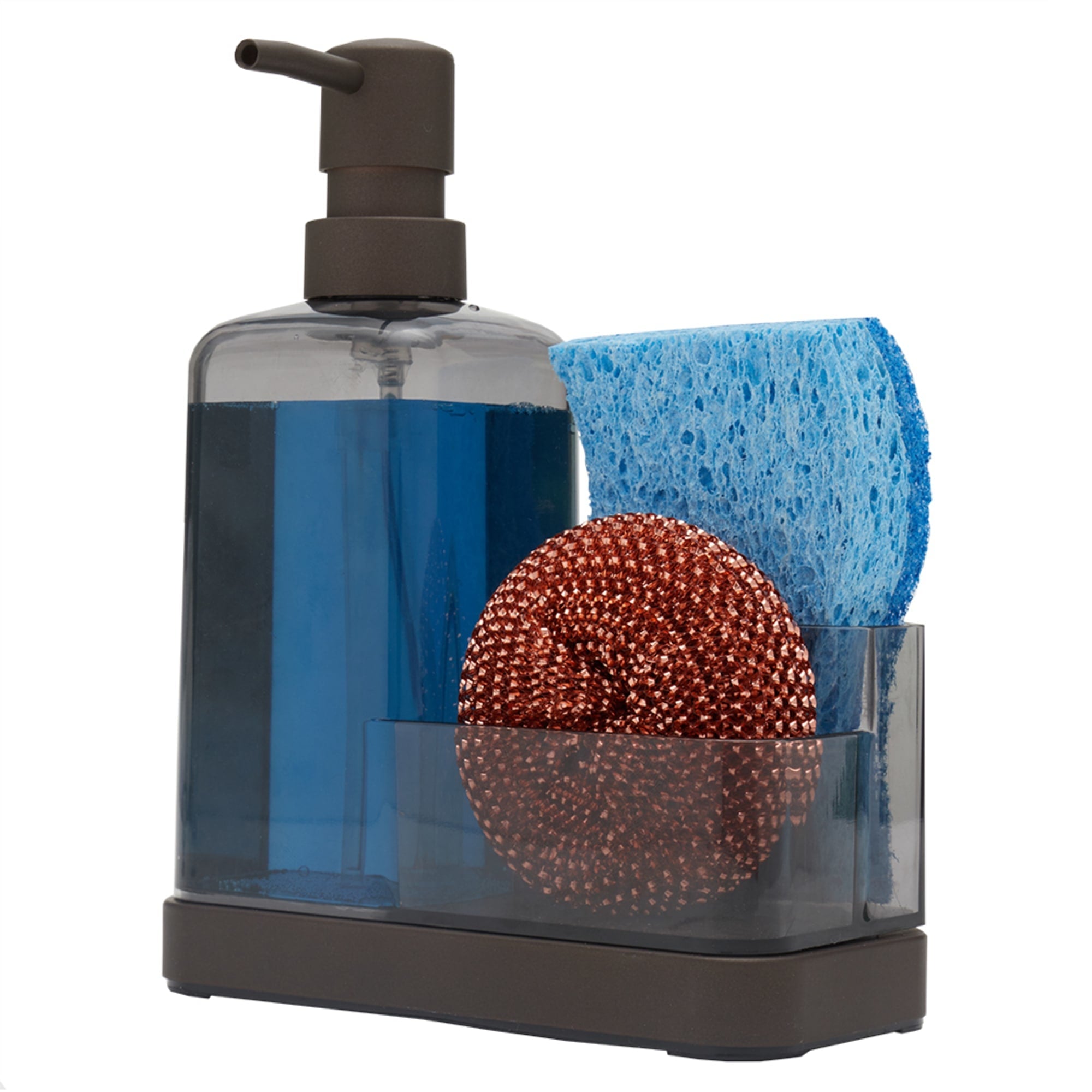 Home Basics 13.5 oz. Plastic Soap Dispenser with Sponge Compartment, Bronze $6.00 EACH, CASE PACK OF 12