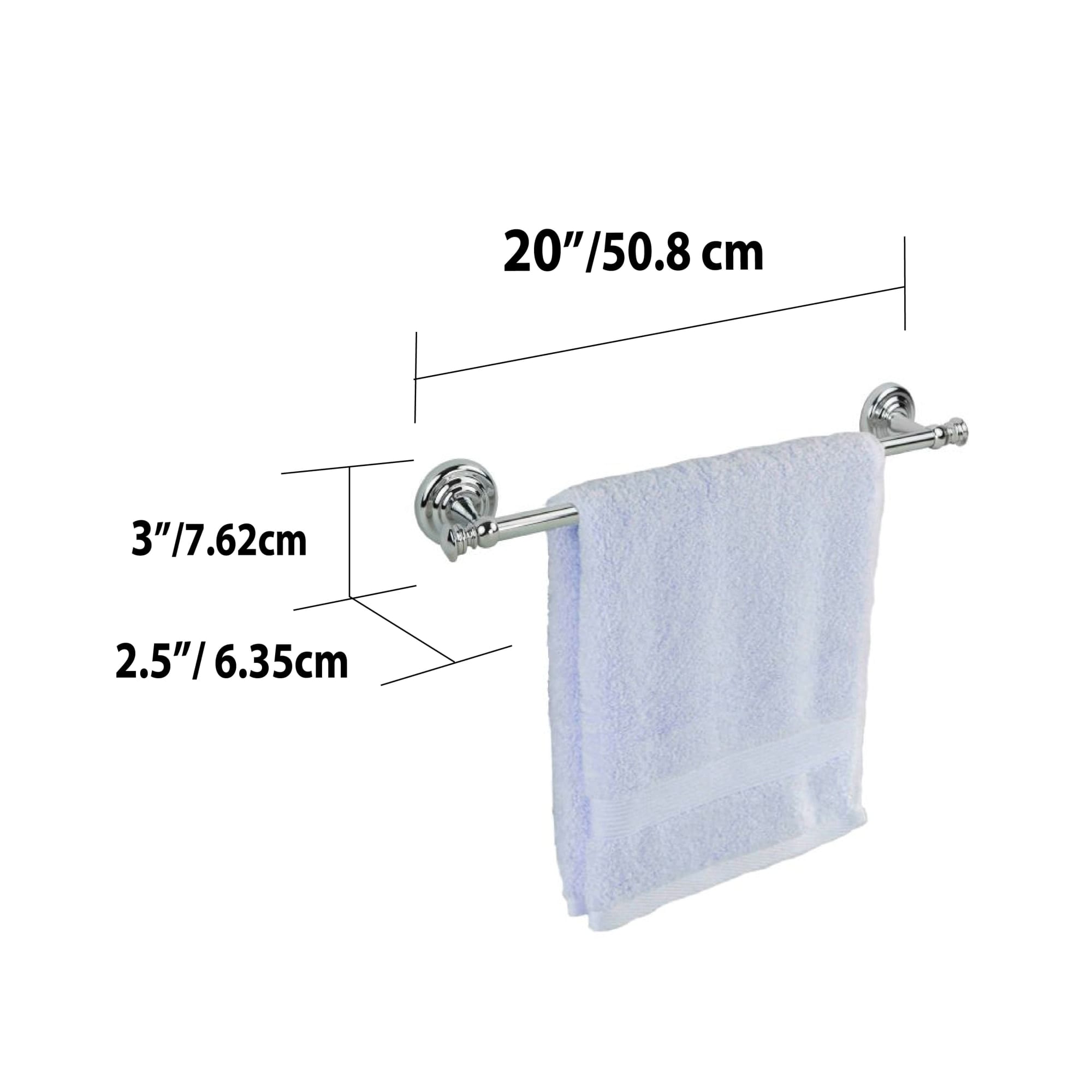 Home Basics Chrome Plated Steel Wall-Mounted Towel Rail $10.00 EACH, CASE PACK OF 12