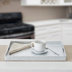 Home Basics Metallic Weave Serving Tray with Cut-Out Handles, Silver $12.00 EACH, CASE PACK OF 6
