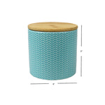 Load image into Gallery viewer, Home Basics Wave Small Ceramic Canister, Turquoise $4.00 EACH, CASE PACK OF 12
