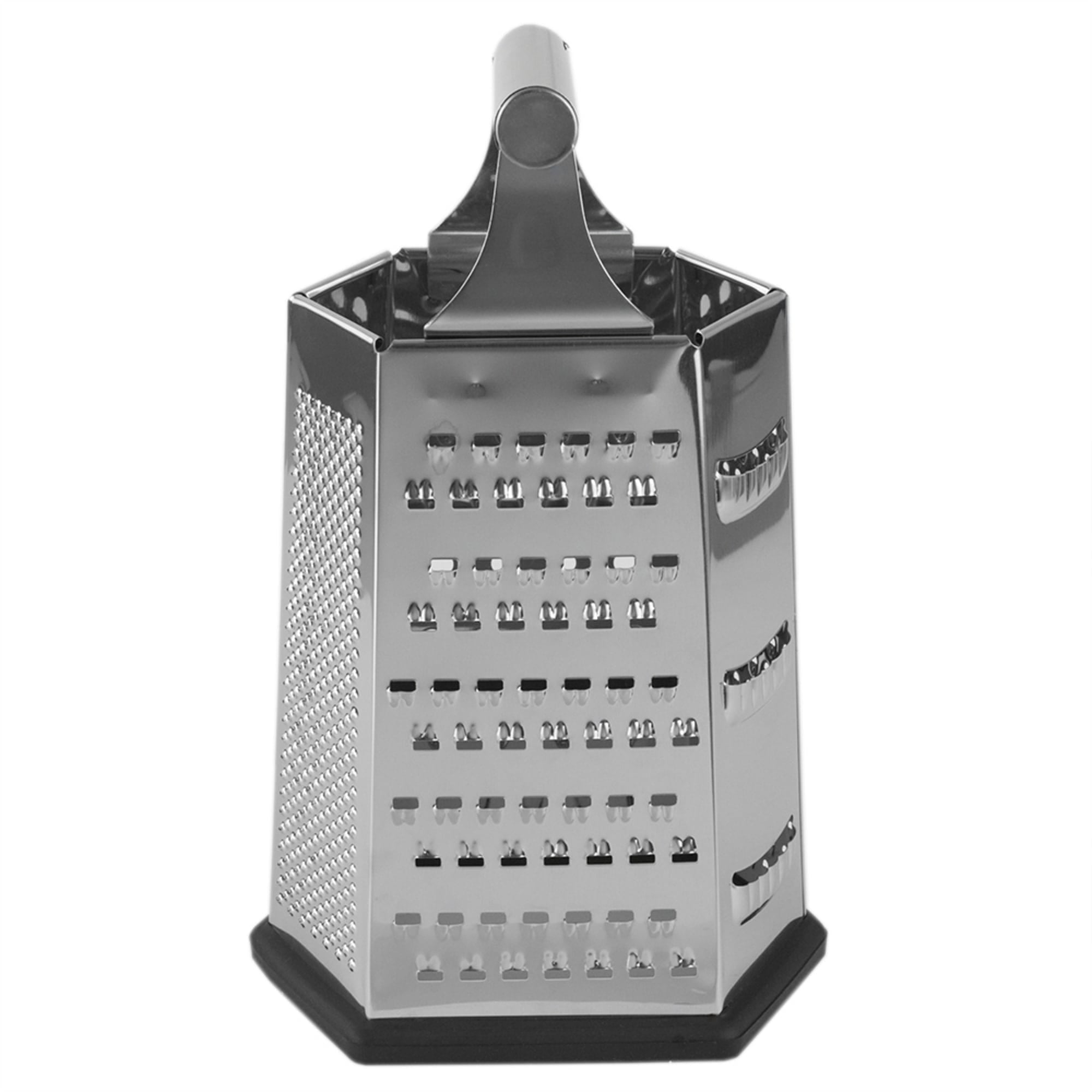 Home Basics Heavy Weight 6 Sided Stainless Steel Cheese Grater with Non-Skid Rubber Base, Black $4.00 EACH, CASE PACK OF 24