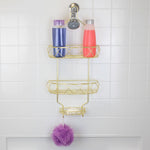 Load image into Gallery viewer, Home Basics Prism 2 Tier Shower Caddy with Built-in Hooks, Gold $10.00 EACH, CASE PACK OF 6
