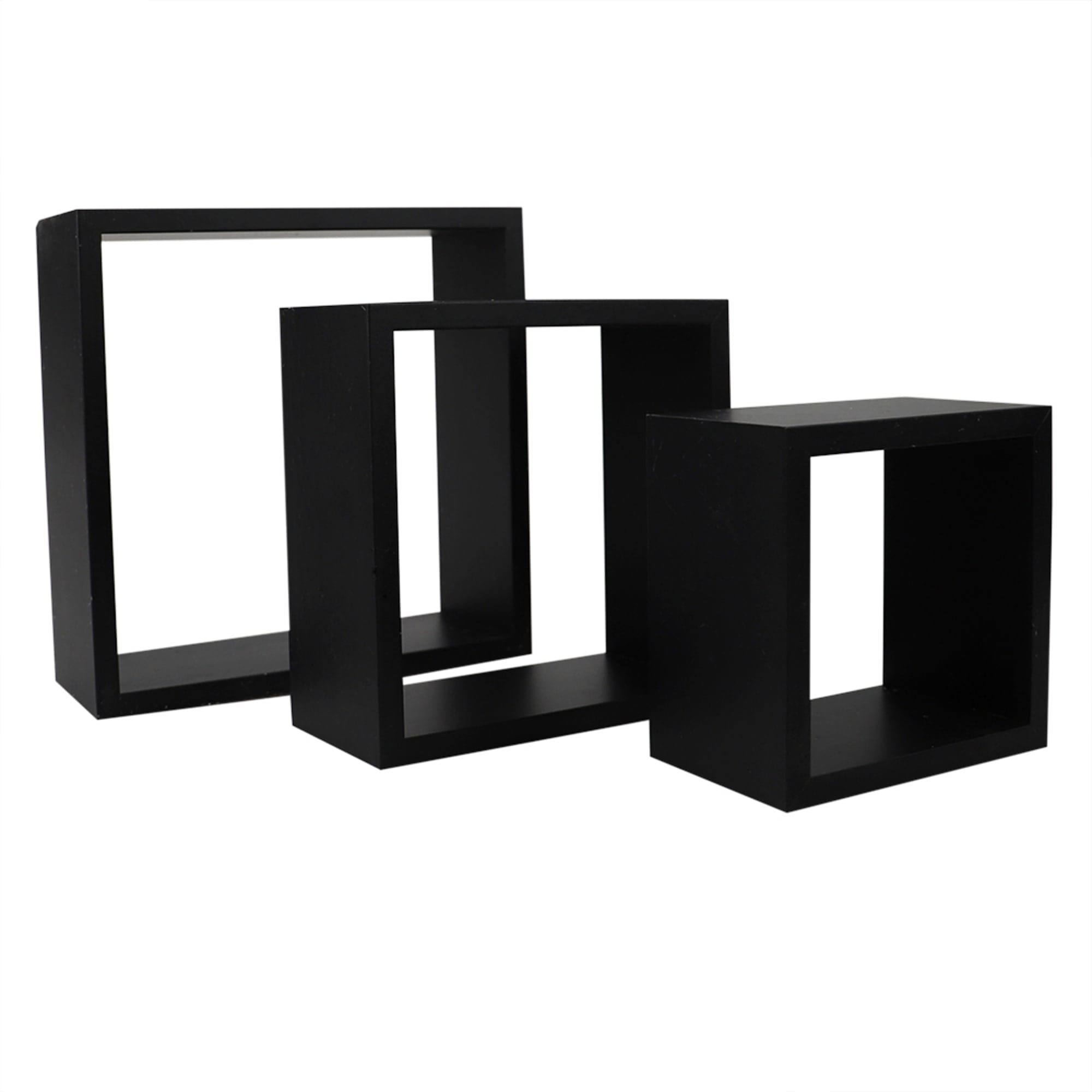 Home Basics 3 Piece MDF Floating Wall Cubes, Black $12.00 EACH, CASE PACK OF 6