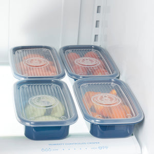 Home Basics 8 Piece Rectangular Plastic Meal Prep Set, (17.6 oz), Blue $6 EACH, CASE PACK OF 14
