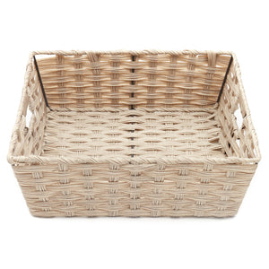 Home Basics Large Faux Rattan Basket with Cut-out Handles, Taupe $10.00 EACH, CASE PACK OF 6