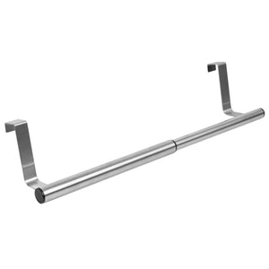 Home Basics Over the Cabinet Door Quick Install Hanging Modern Expandable Steel Towel Storage Rack, Chrome $3.00 EACH, CASE PACK OF 12