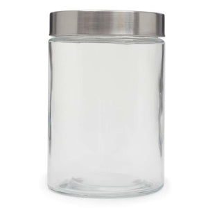 Home Basics Medium 40 oz. Round Glass Canister with Air-Tight Stainless Steel Twist Top Lid, Clear $2.50 EACH, CASE PACK OF 24