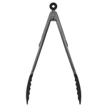 Load image into Gallery viewer, Home Basics Stainless Steel Silicone Kitchen Tongs, Black $2.00 EACH, CASE PACK OF 24
