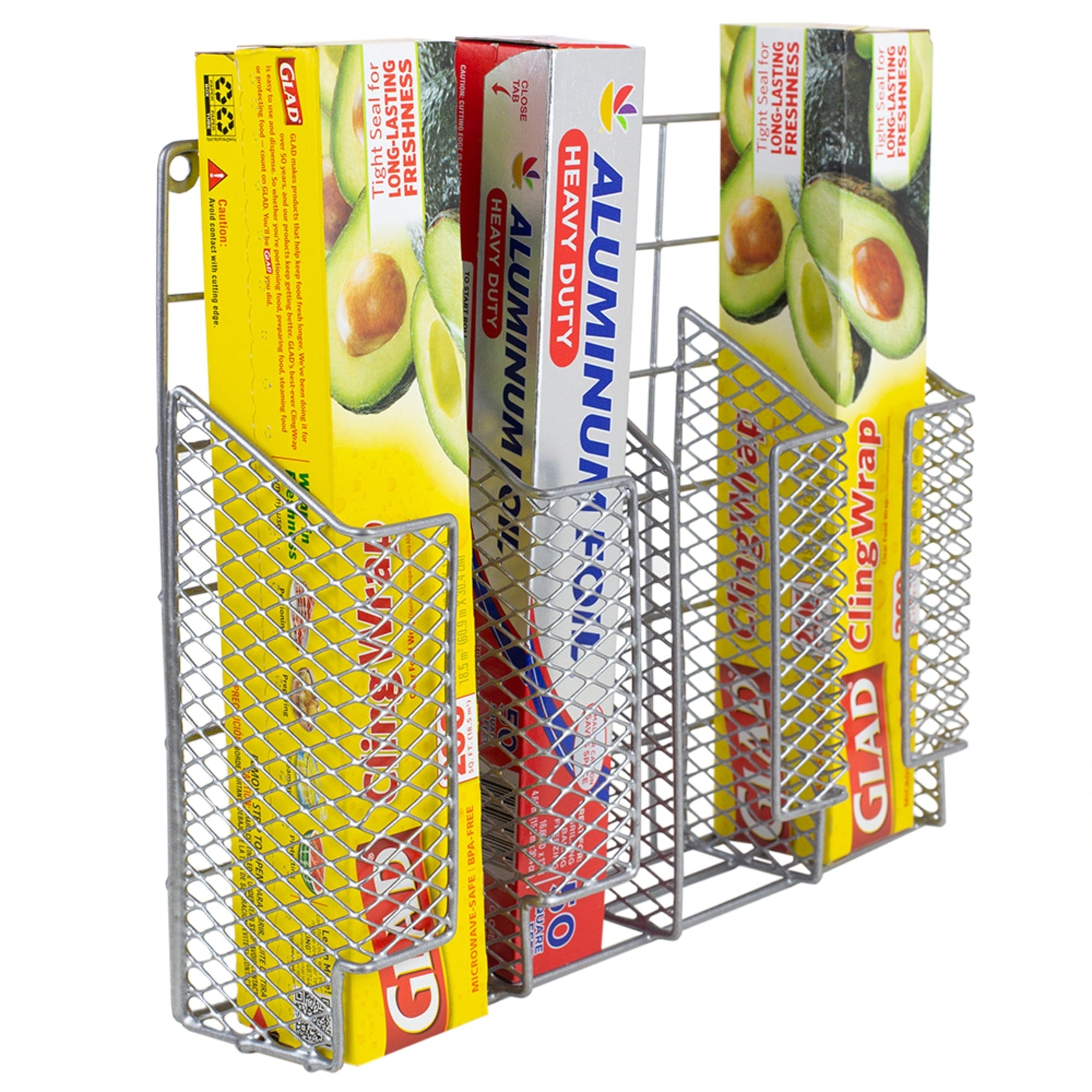 Home Basics Over the Cabinet Vinyl Coated Steel Wrap Organizer, Silver $8.00 EACH, CASE PACK OF 6