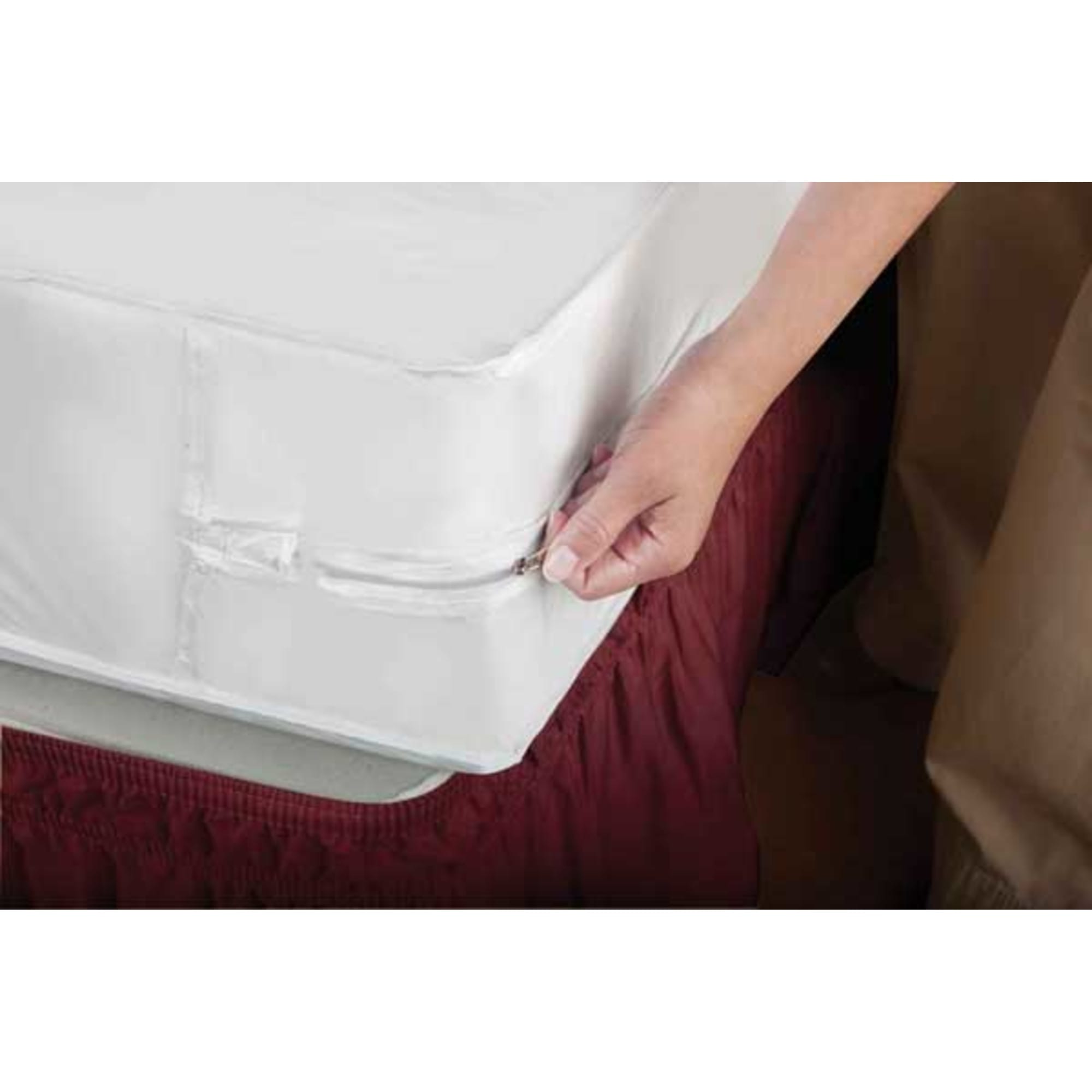 Home Basics PVC Zippered Full Size  Mattress Cover, White $5.00 EACH, CASE PACK OF 24