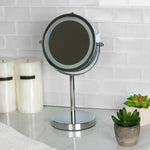 Load image into Gallery viewer, Home Basics Cosmetic Mirror with LED Light, Chrome $25.00 EACH, CASE PACK OF 6
