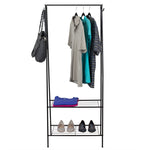 Load image into Gallery viewer, Home Basics 2 Shelf Free-Standing Garment Rack with Hooks, Black $20.00 EACH, CASE PACK OF 4
