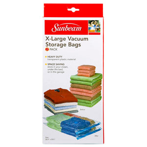 Home Basics X-Large Plastic Vacuum Storage Bag, (Pack of 2), STORAGE  ORGANIZATION