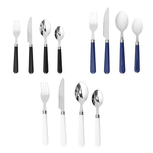 Home Basics 16 Piece Flatware with Plastic Handles - Assorted Colors