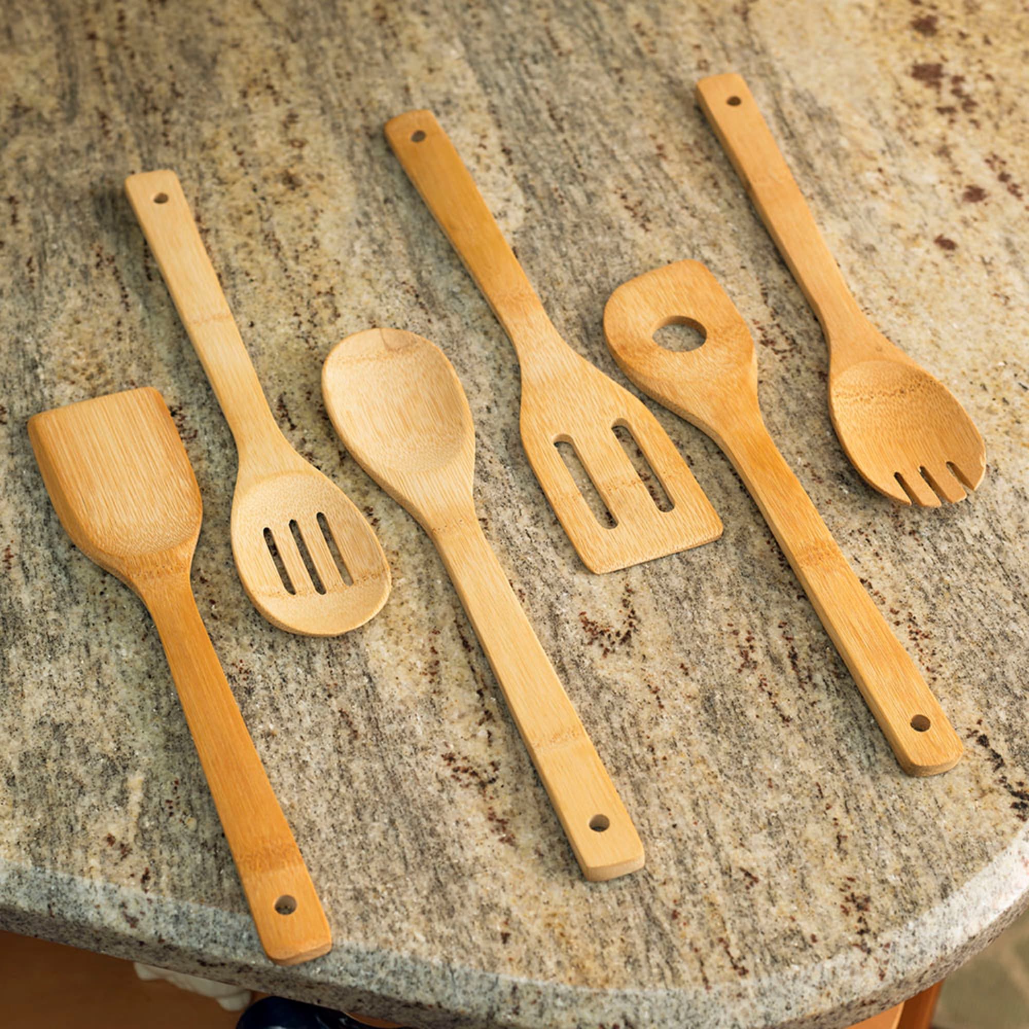 Home Basics 6 Piece Bamboo Kitchen Tool Set, Natural $3.00 EACH, CASE PACK OF 24