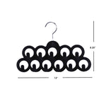 Load image into Gallery viewer, Black Velvet Scarf Hanger with Chrome Hook, 11-Hook Organizer for Scarves, Belts, Jewelry and Accessories $3.00 EACH, CASE PACK OF 24
