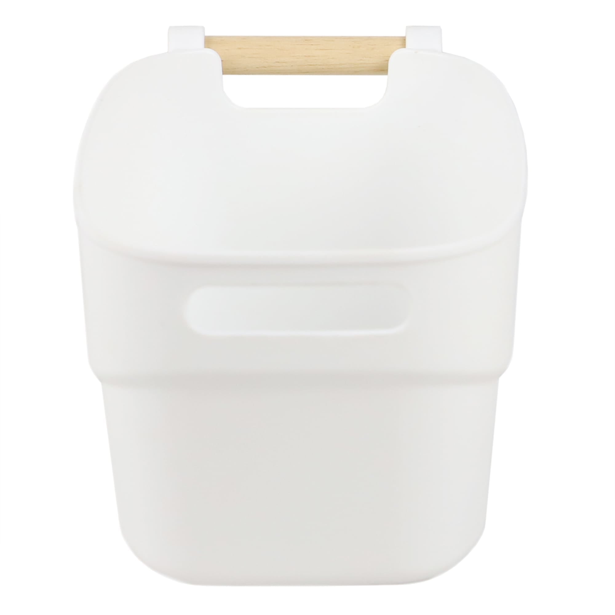 Home Basics Small Plastic Basket with Wooden Handle, White $5.00 EACH, CASE PACK OF 12