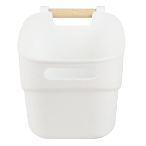 Home Basics Small Plastic Basket with Wooden Handle, White $5.00 EACH, CASE PACK OF 12