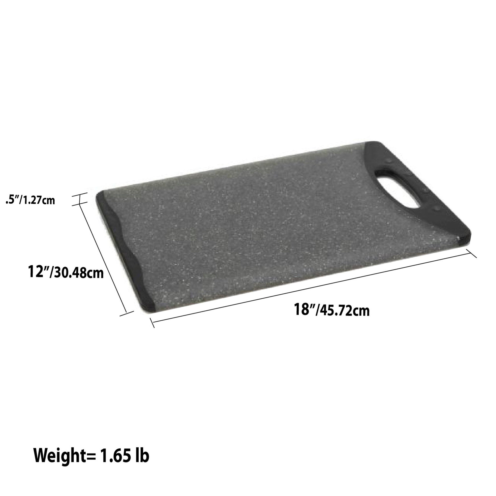 Home Basics Double Sided 12" x 18" Granite Plastic Cutting Board - Assorted Colors