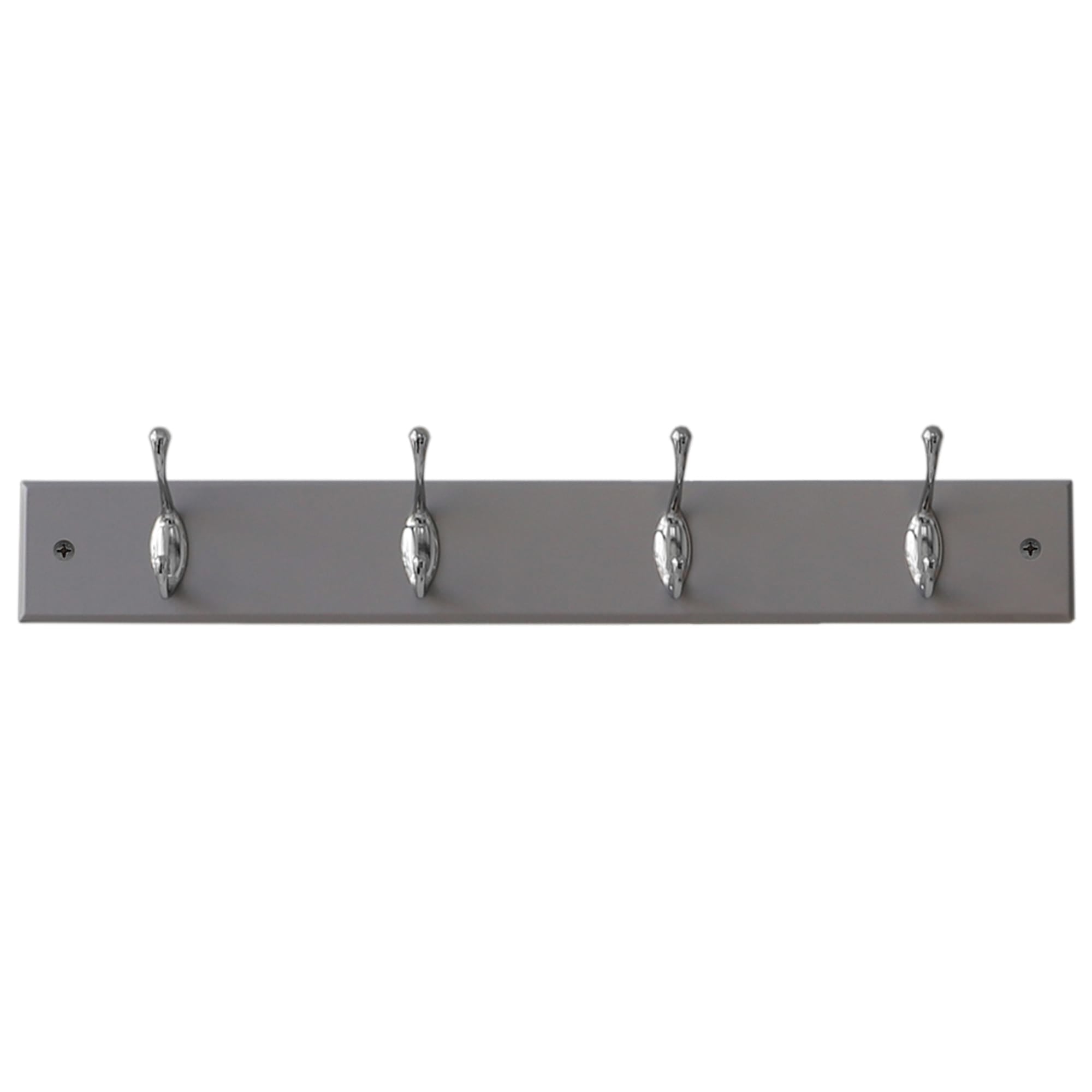 Home Basics 4 Double Hook Wall Mounted Hanging Rack, Grey $10.00 EACH, CASE PACK OF 12