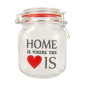 Home Basics Home is Where the Heart Is 34 oz. Glass Jar $2.50 EACH, CASE PACK OF 12