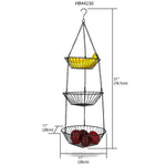 Load image into Gallery viewer, Home Basics  3 Tier Wire Hanging Round Fruit Basket, Black $5 EACH, CASE PACK OF 12

