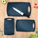 Load image into Gallery viewer, Home Basics 3 Piece Double Sided Granite  Look  Non-Slip Plastic Cutting Board Set with Deep Juice Groove and  Easy Grip Handle, Black $10.00 EACH, CASE PACK OF 6
