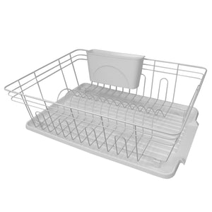 Home Basics 3 Piece Dish Rack, White $10.00 EACH, CASE PACK OF 6
