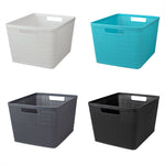 Load image into Gallery viewer, Home Basics Trellis X-Large Plastic Storage Basket with Cut-Out Handles - Assorted Colors
