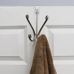 Load image into Gallery viewer, Home Basics Over the Door Double Hook, Satin Nickel $3.00 EACH, CASE PACK OF 12
