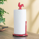 Load image into Gallery viewer, Home Basics Cast Iron Rooster Paper Towel Holder, Red $12.00 EACH, CASE PACK OF 3
