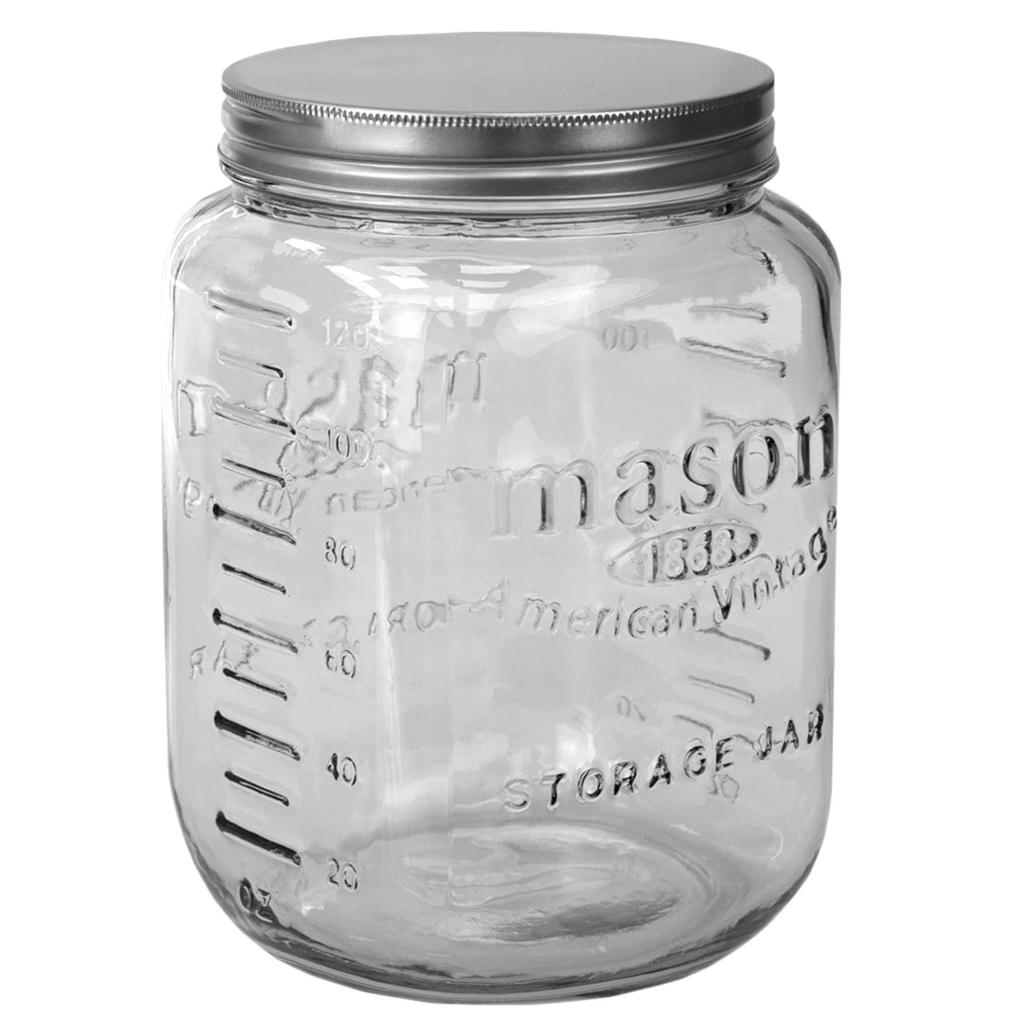 Home Basics  122 oz. Large Mason Glass Canister, Clear $6.00 EACH, CASE PACK OF 6