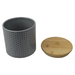 Load image into Gallery viewer, Home Basics Honeycomb Small Ceramic Canister, Grey $5.00 EACH, CASE PACK OF 12
