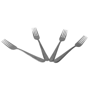 Hammered Silver 4-Piece Dinner Fork Set - Stainless Steel Flatware Dinner Utensils, Essential Kitchen Cutlery Set, Dishwasher Safe $2.00 EACH, CASE PACK OF 24
