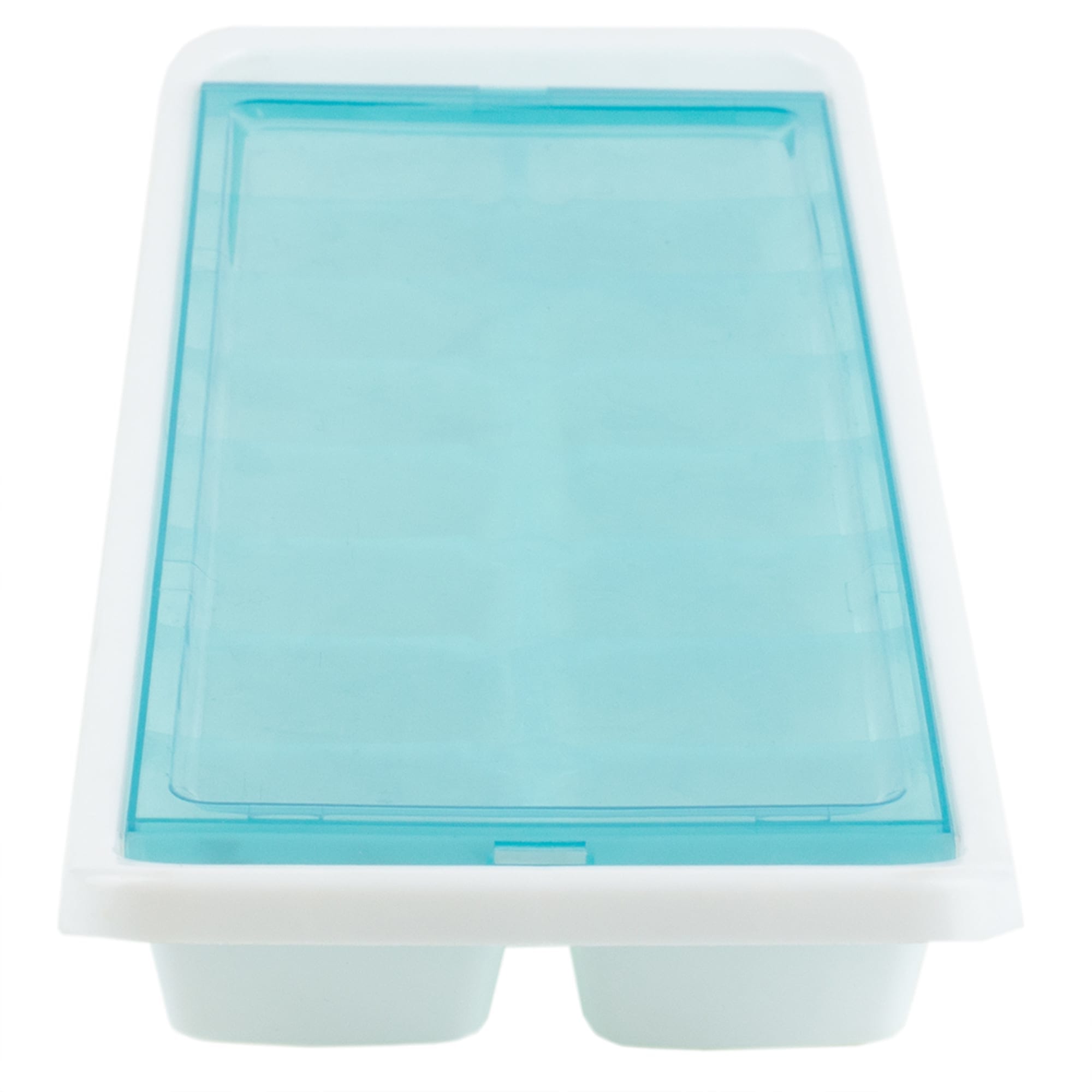 Home Basics 16 Compartment Square Plastic Stackable Ice Cube Tray with Snap-on Cover, Blue $2.00 EACH, CASE PACK OF 12