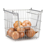 Load image into Gallery viewer, Home Basics Steel Wire Large Stackable Basket with Handles, Grey $10.00 EACH, CASE PACK OF 12
