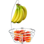 Load image into Gallery viewer, Home Basics Chrome Plated Steel Fruit Basket with Banana Tree $6.00 EACH, CASE PACK OF 6
