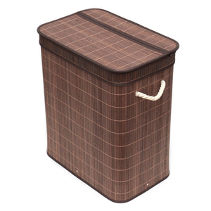 Home Basics 2 Compartment Foldable Rectangle Bamboo Hamper with Liner, Brown $25.00 EACH, CASE PACK OF 6