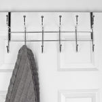 Load image into Gallery viewer, Home Basics Nico 6 Hook Over the Door Hanging Rack, Chrome $6.00 EACH, CASE PACK OF 12
