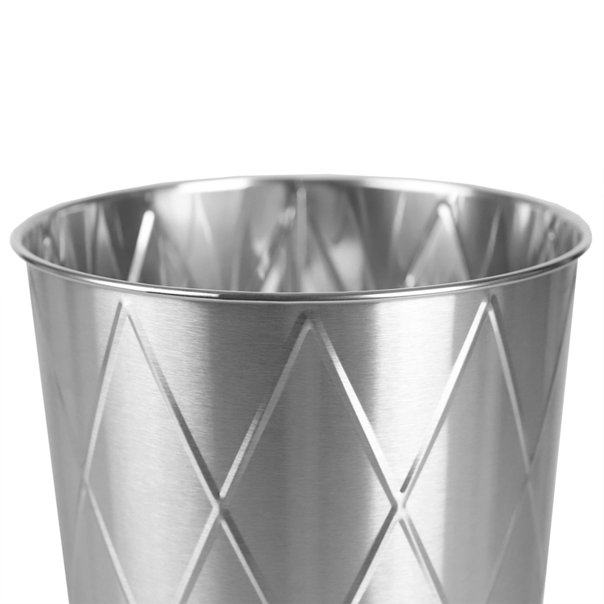 Home Basics Diamond Open Top 8 Lt Stainless Steel Waste Bin, (9.5" x 10.25"), Silver $6.00 EACH, CASE PACK OF 12