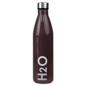 Home Basics H2O 32 oz.  Glass Travel Water Bottle with Easy Twist on Leak Proof Steel Cap - Assorted Colors