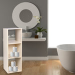 Load image into Gallery viewer, Home Basics Open and Enclosed  3 Cube MDF Storage Organizer, Oak $20.00 EACH, CASE PACK OF 1
